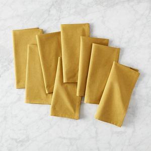 Poplin Mustard Yellow Napkins Set of 8