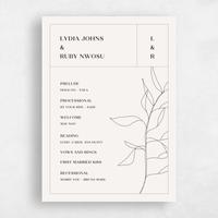 Beige Wedding Program - Linwood