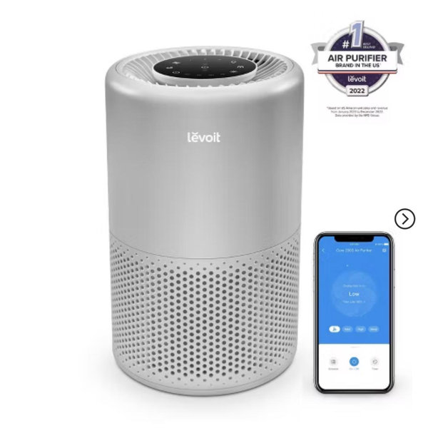 Levoit Core 200 3 -Speed Smart Compatible Gray Activated Carbon Air Purifier ENERGY STAR Certified (Covers: 915-sq ft )