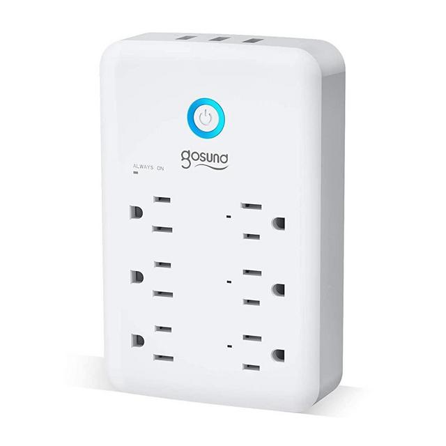 Smart Plug Outlet Extender, Gosund Surge Protector Power Strip Work with Alexa, Google Home, Wall Multi WiFi Outlet with 3 USB Ports, 6 Outlet Wall Adapter Plug Extender for APP Control,15A/1800W