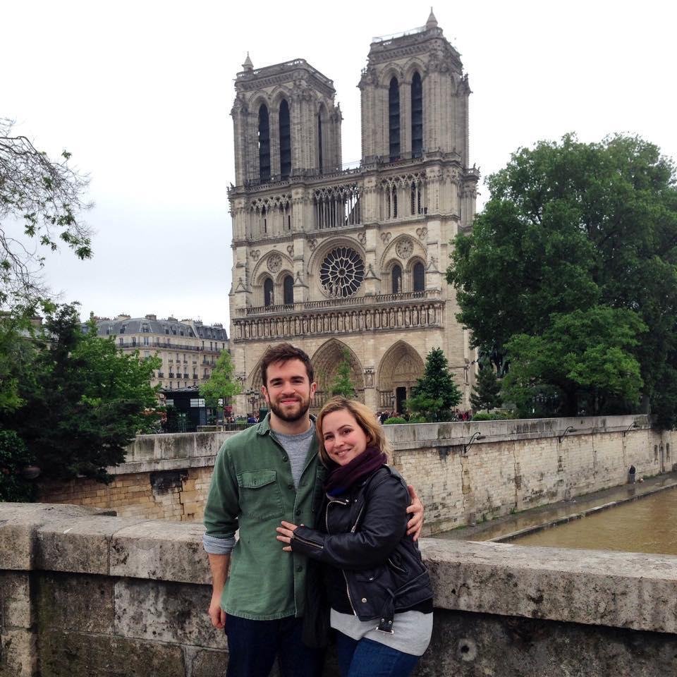 In front of Notre-Dame in Paris