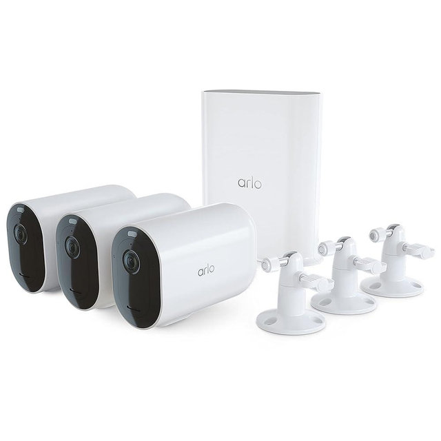 Arlo Pro 5S 2K XL Spotlight Camera - Wireless Home Security Camera with Spotlight, Longer Battery Life, Color Night Vision, Dual-Band Wi-Fi & 2-Way Audio - White, 3 Pack, VMS4362P