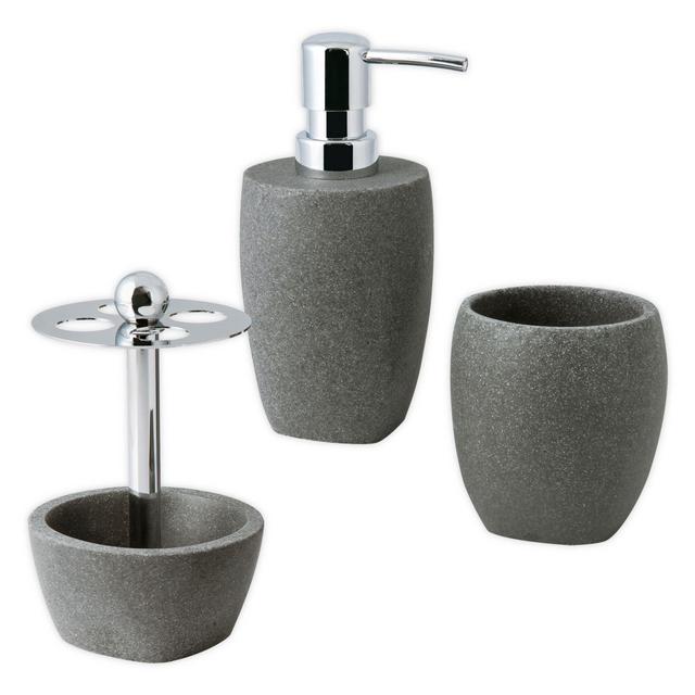 Charcoal Stone 3-Piece Bath Accessory Set