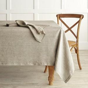 Italian Washed Linen Tablecloth, 70 X 108", Flax