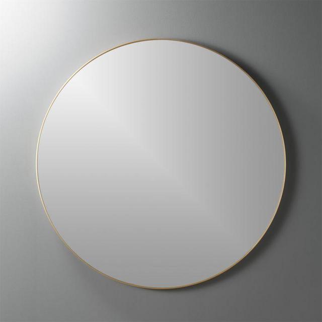 CB2 Infinity 36" Round Brass Wall Mirror