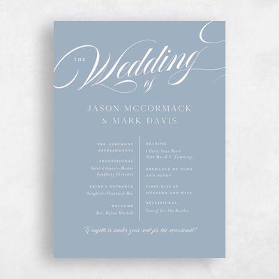 Powder Blue Wedding Program - Marquis