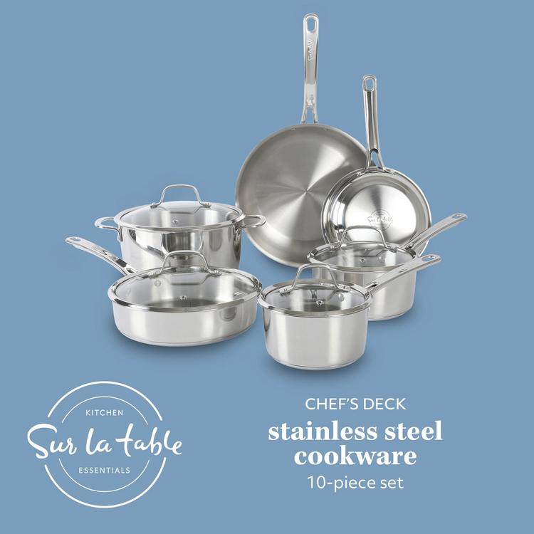 Sur La Table, Kitchen Essentials Chef's Deck 10-Piece Cookware Set