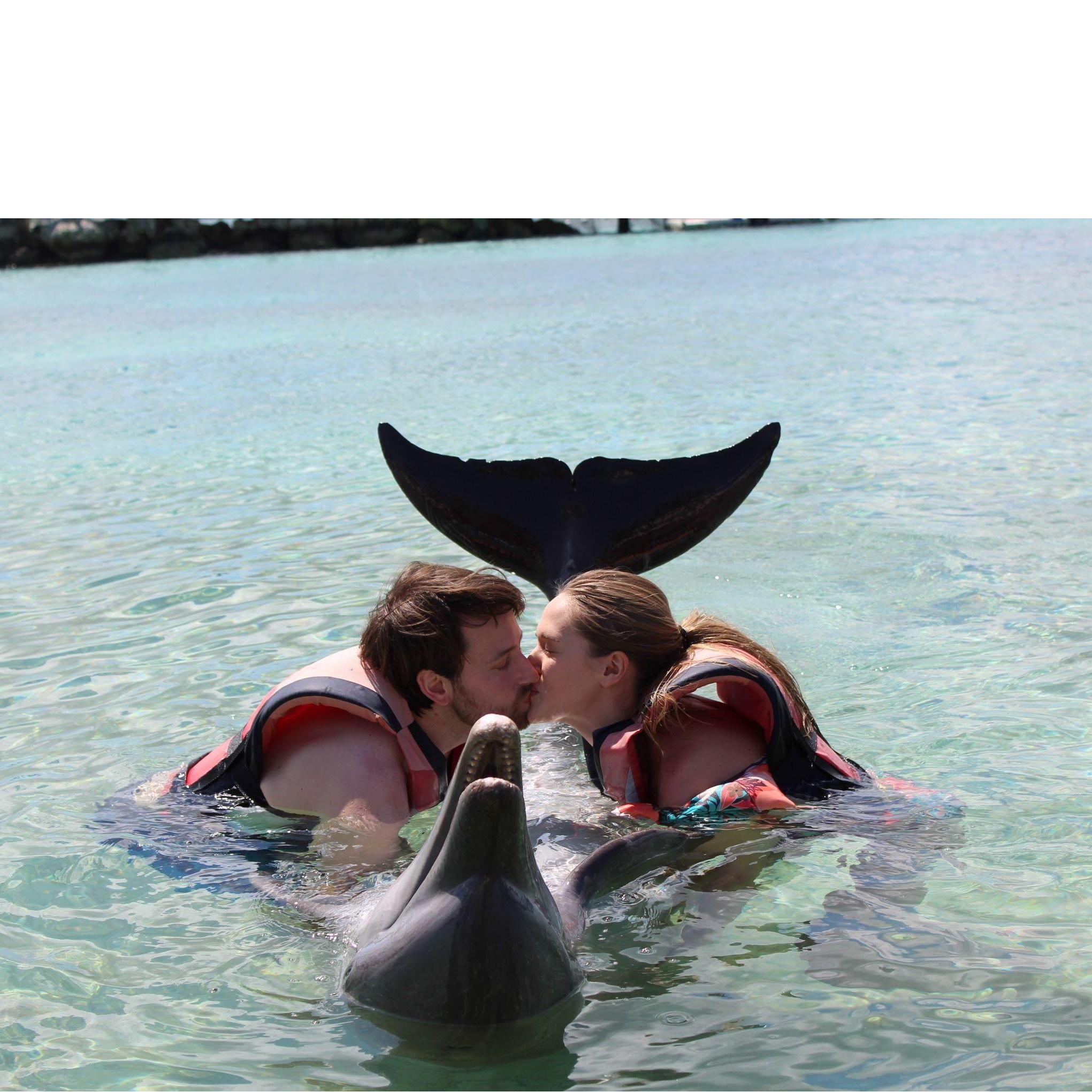 Hanging out with dolphins in the Bahamas