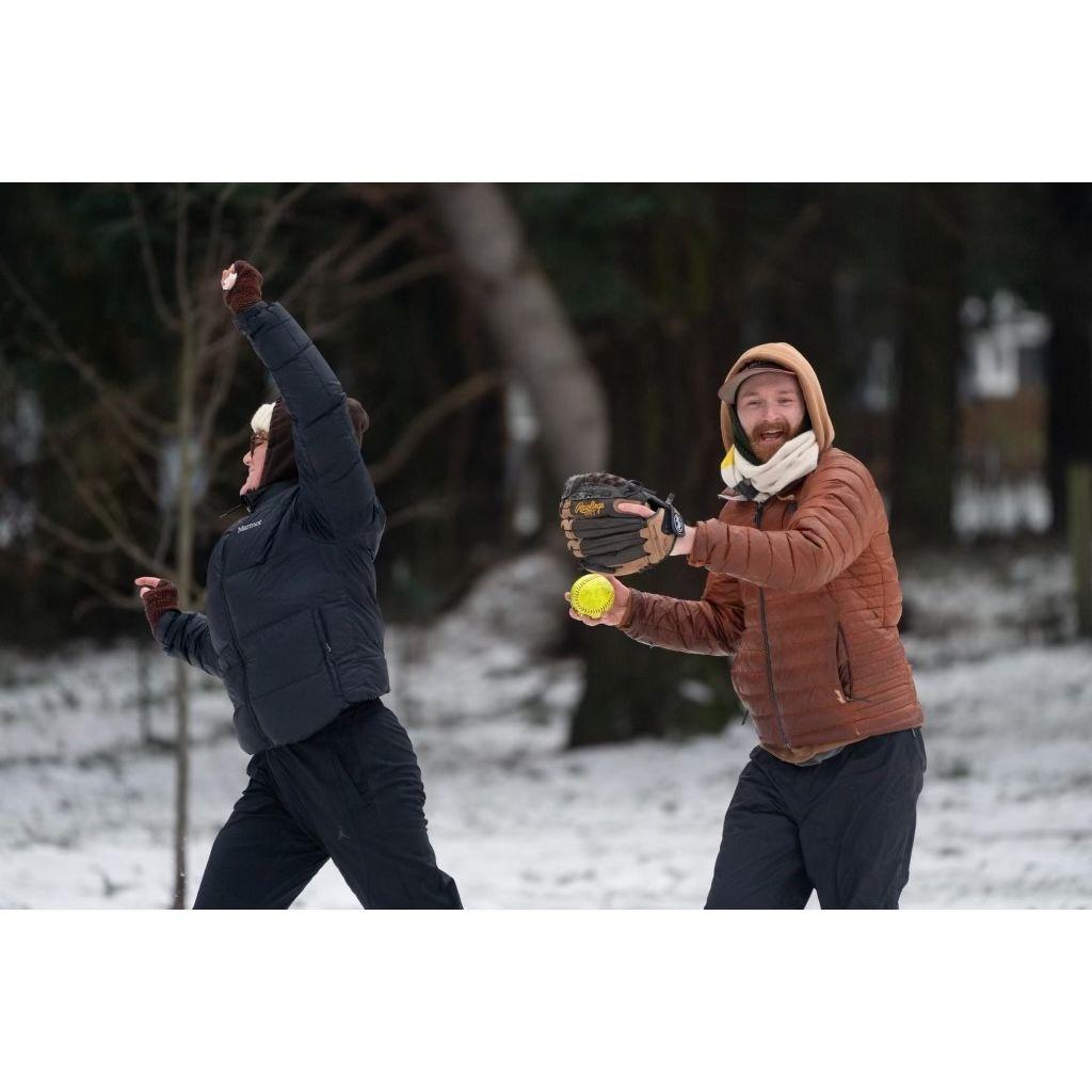 Playing softball in the snow. (2024)