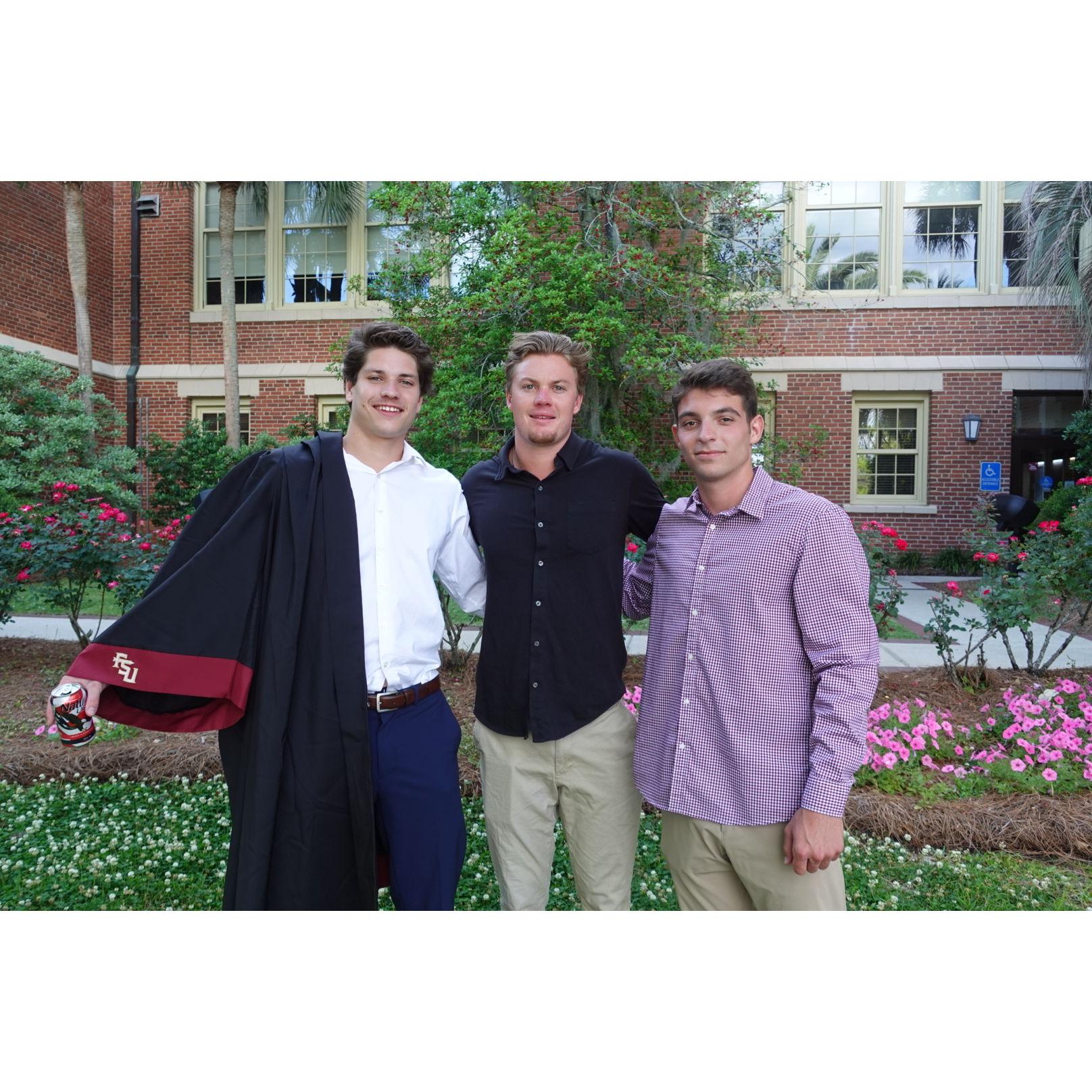 Elliot with this Groomsmen, Bjorn and Mikey, at FSU in 2022