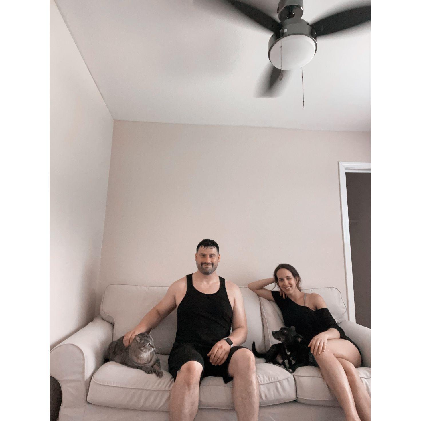 First photo in our first apartment with our boys