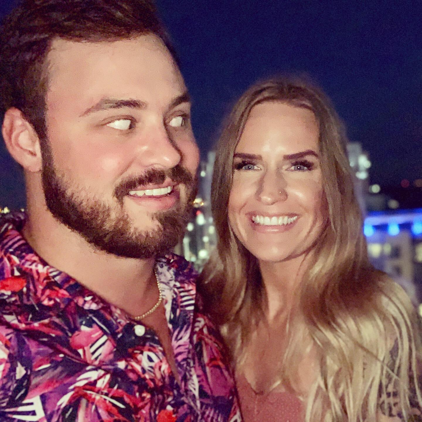 Being goofy on the outdoor deck while staying in Orlando