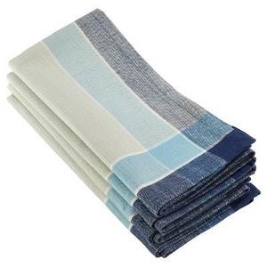4pk Aqua Palmaria Plaid Design Napkin 20" - Saro Lifestyle®