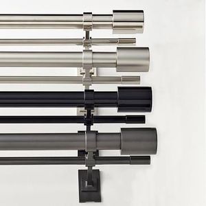 Oversized Adjustable Metal Double Rod (Brushed Nickel) (108in)