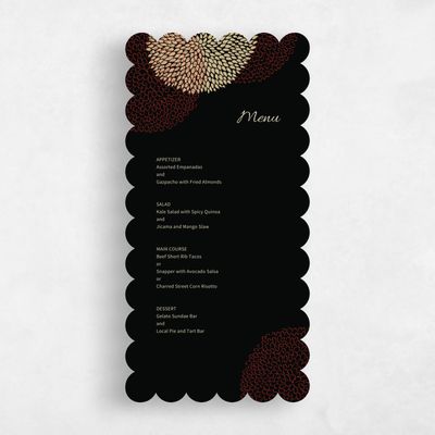 Black Scalloped Wedding Menu - Mikasa