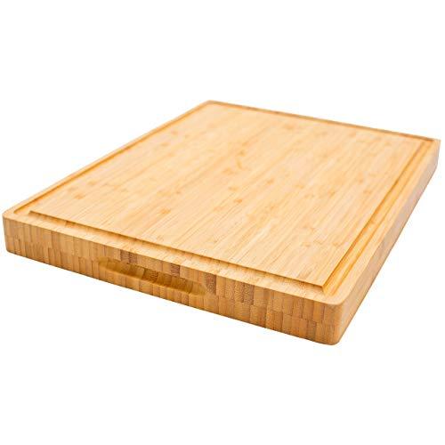 PREMIUM Butcher Block | Bamboo Cutting Board | X-Large | Organic | Size 17''x13''x1.5'' | Compare & SAVE!