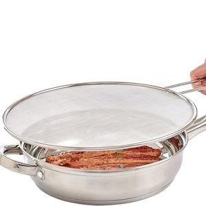 HIC Kitchen Splatter Screen, 18/8 Stainless Steel with Fine Mesh, 13-Inch, Fits Up To 12.5-Inch Pans