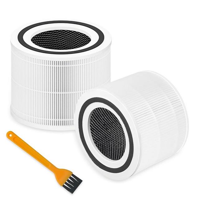 2 Pack Core 300 Replacement Filter Copatible for Levoit Core 300-p, Core 300S, Core 300, Core 300-RF, Core 300-RAC Air Purifier, 3 Staged Filtration(White)