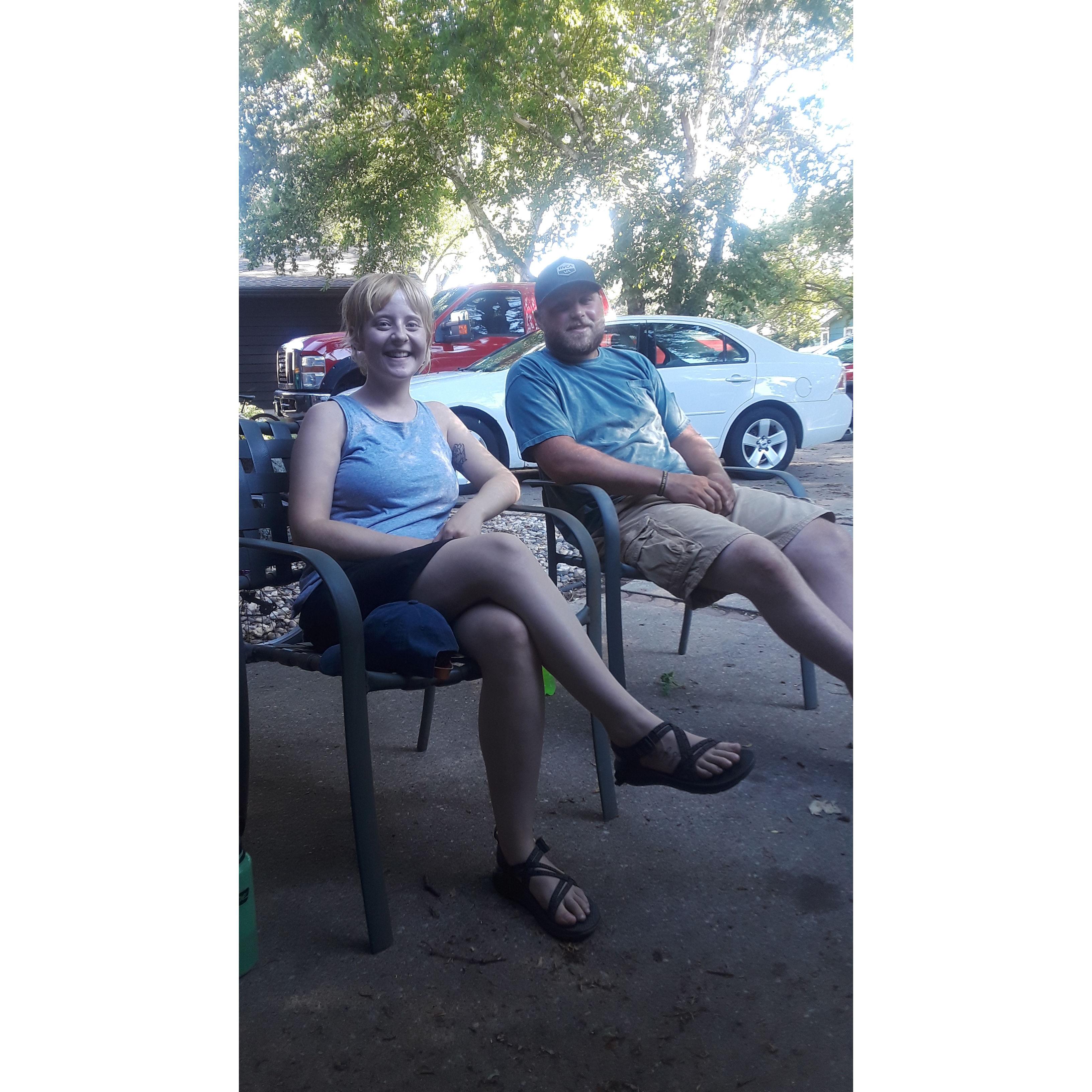 Hanging out, celebrating Jenny's 22nd birthday. Jenny's birthday is 7/13, Eric's is 7/31 (just flip the numbers around), and we're looking forward to adding an anniversary on 7/6.