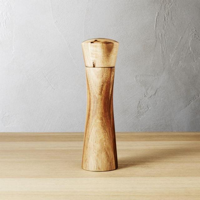 CB2 Cinch Acacia Short Salt-Pepper Mill