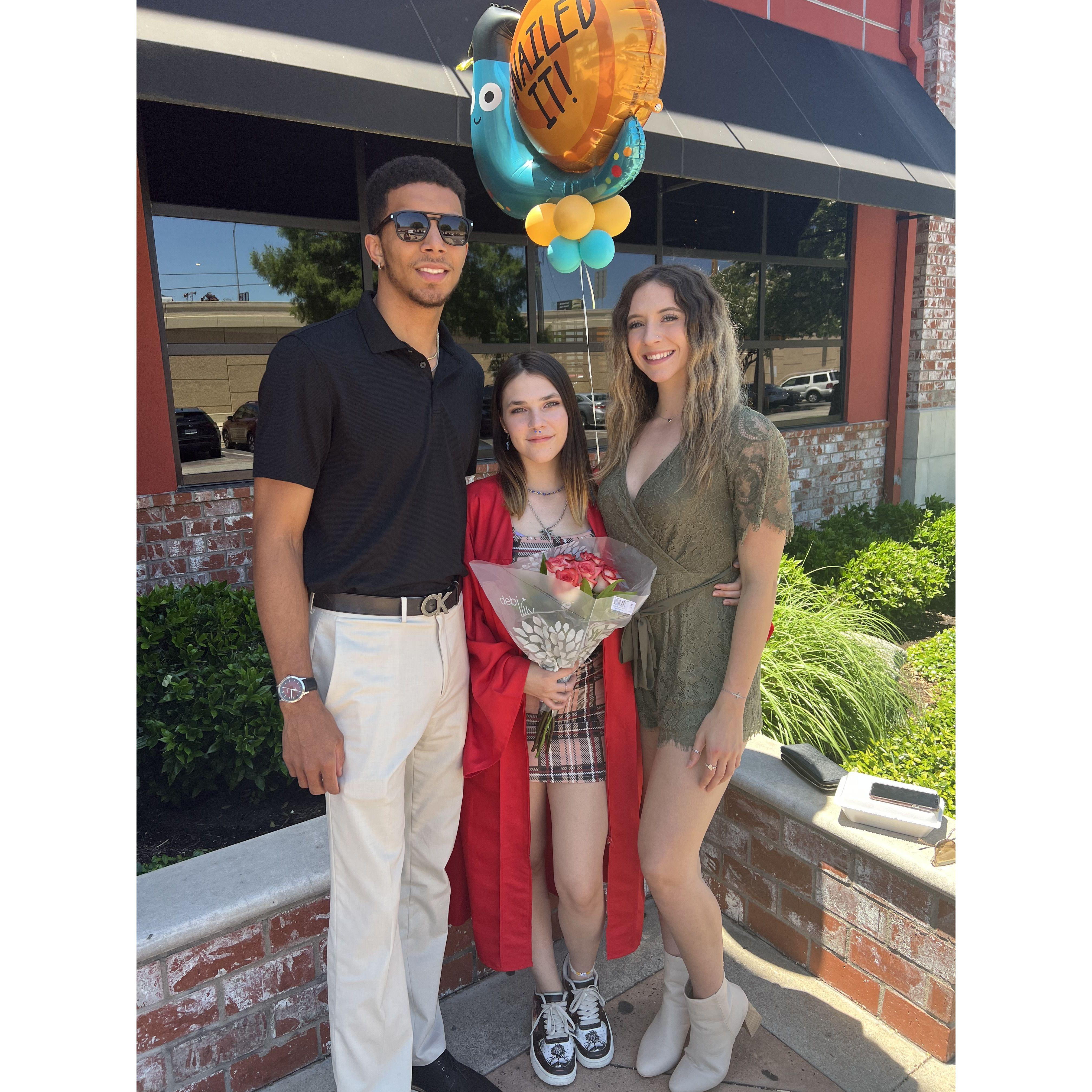 Family pics again at Emma's sisters (Ava) graduation
