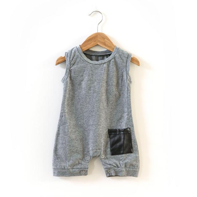 Dude Romper in Gray - 0-3 Months