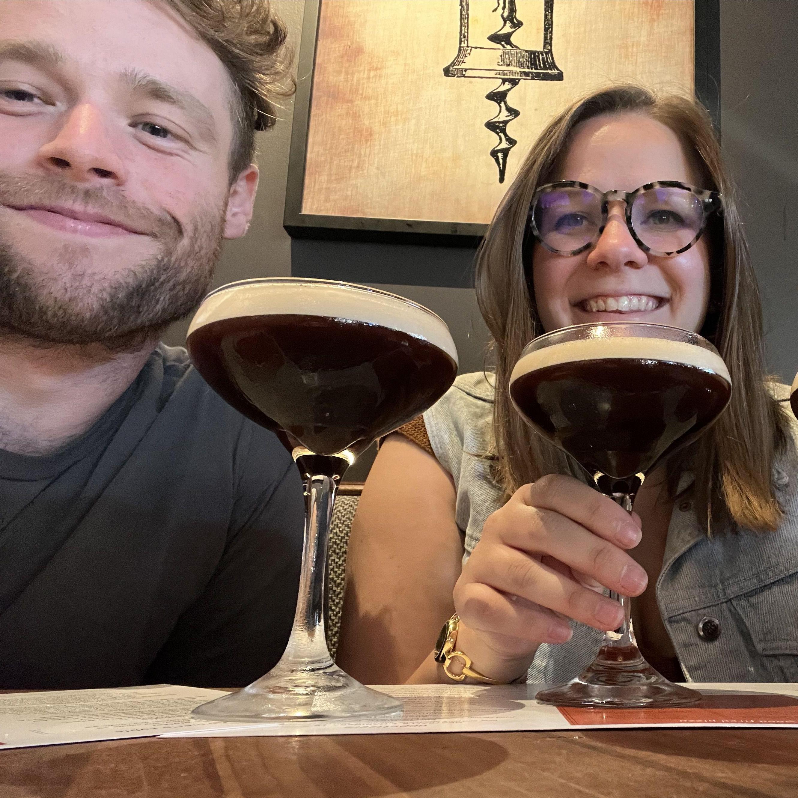 August 2022: Josh & Hallie become regulars at Frasca's which is a restaurant a few doors down from their apartment. They end their week every Friday with an espresso martini to start the weekend :)