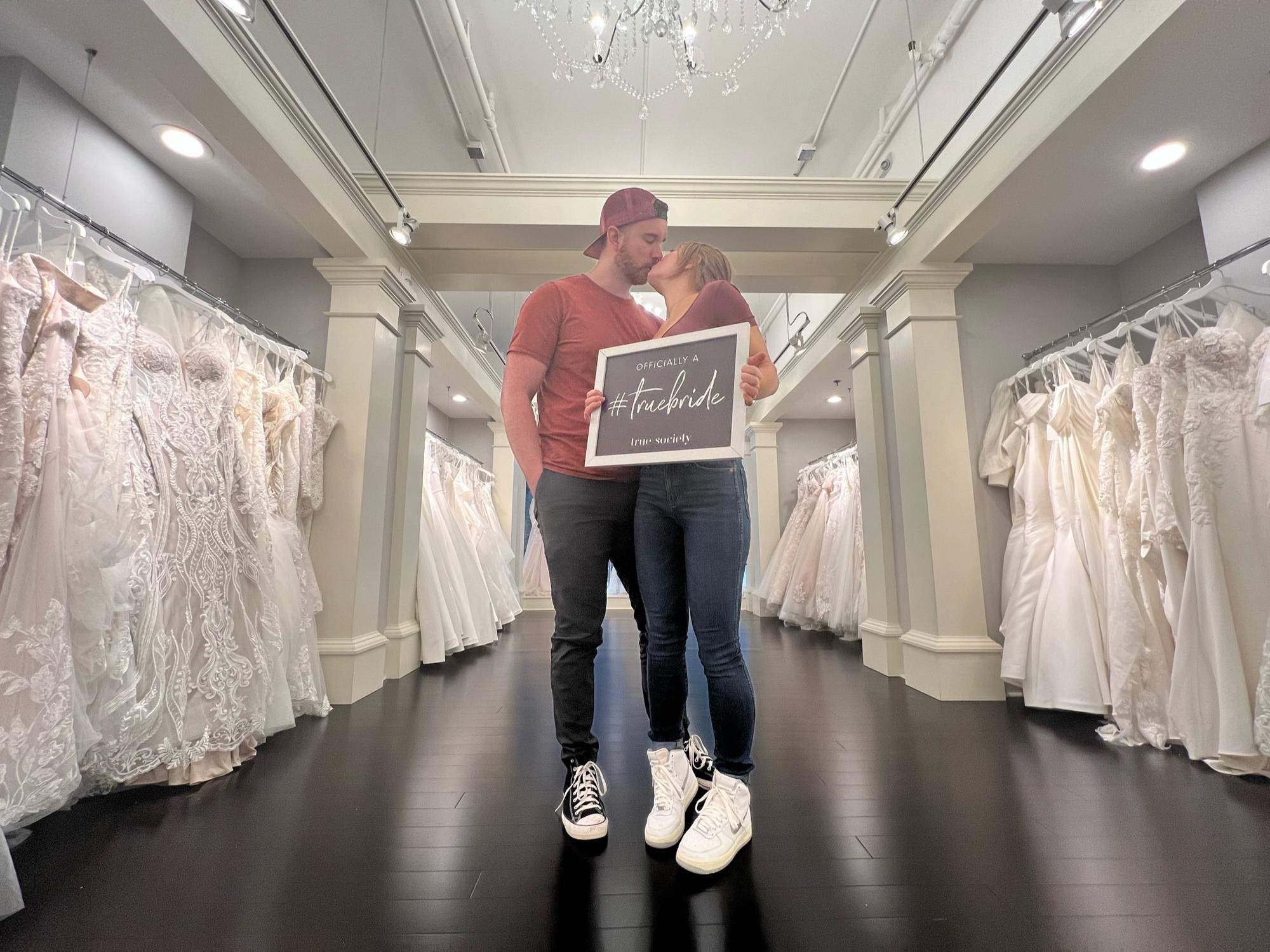 Picking out my wedding dress! (Yes he was there!)