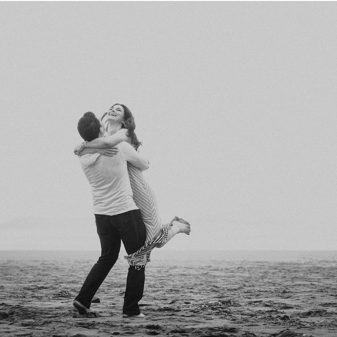 This picture is taken at Ocean Beach, CA, where we were engaged!