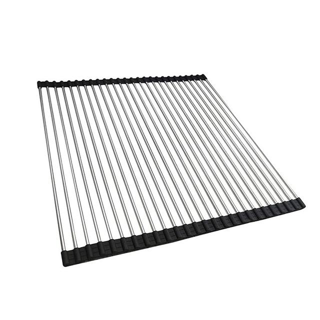 Ahyuan Roll up Dish Drying Rack Over The Sink Kitchen Roll up Sink Drying Rack Portable Dish Rack Dish Drainer Foldable SUS304 Stainless Steel Dish Drying Rack (20.5''x19.6'')