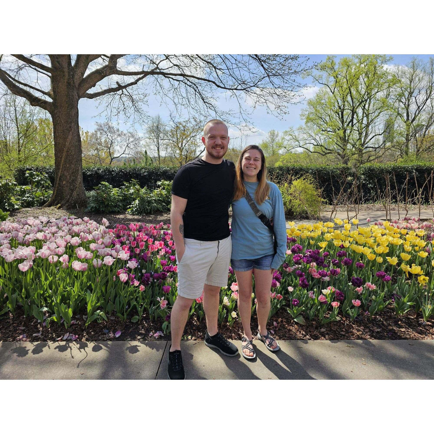 We have a small thing~well its a me thing that he indulges~but we visit Botanical Gardens in places we go to.