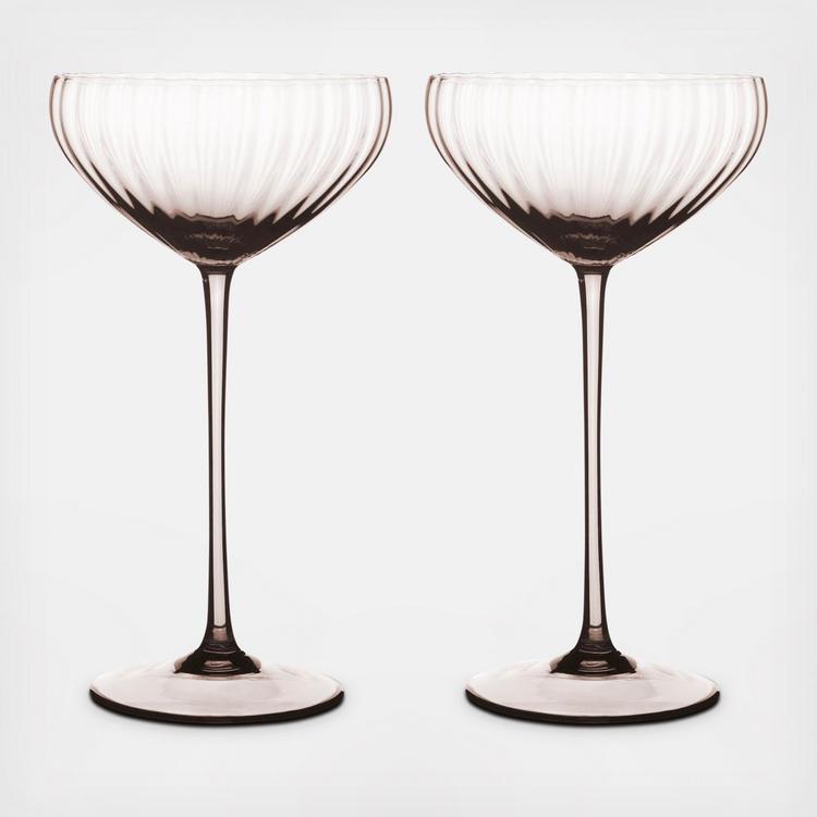 Caskata Quinn Citrine Martini Glasses, Set of 2