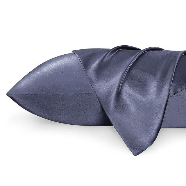 Bedsure Satin Pillowcase Standard Set of 2 - Blue Granite Silk Pillow Cases for Hair and Skin 20x26 Inches, Satin Pillow Covers 2 Pack with Envelope Closure, Gifts for Women Men