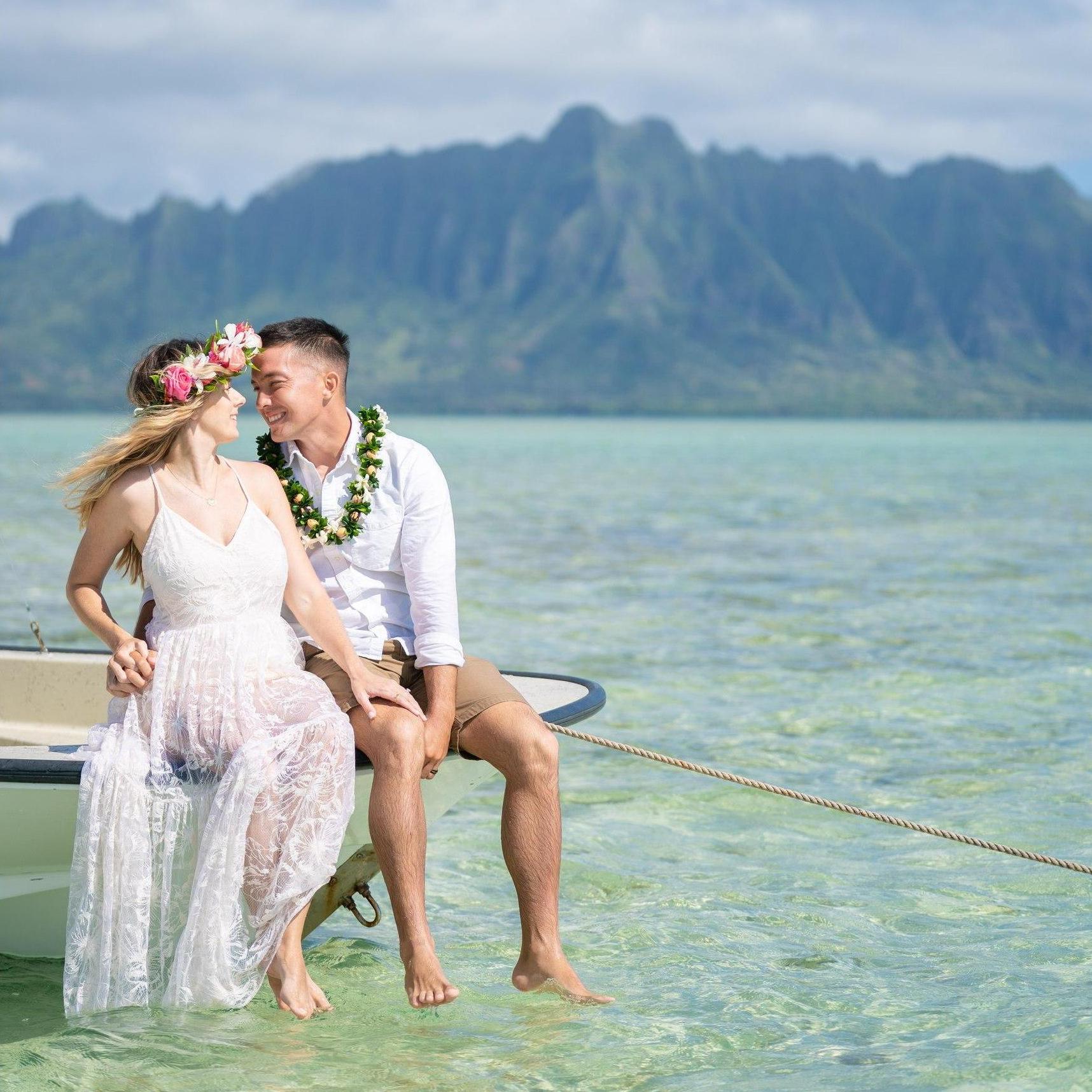 The Kaneohe Sandbar is one of our favorite places to visit & where we eloped in April! We can’t wait to get married in front of our family & friends 👰‍♀️🤵‍♂️