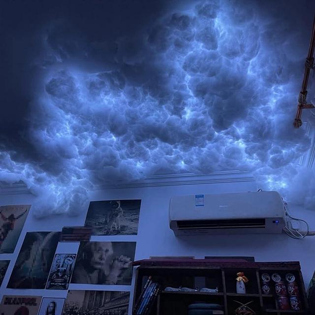 LED Cloud Strip Lights Decor RGB Color Changing Light Strips Kit DIY Thunder Cloud lights for Home Bar Indoor Party Holiday, 16 Feet LED Thundercloud Night Light
