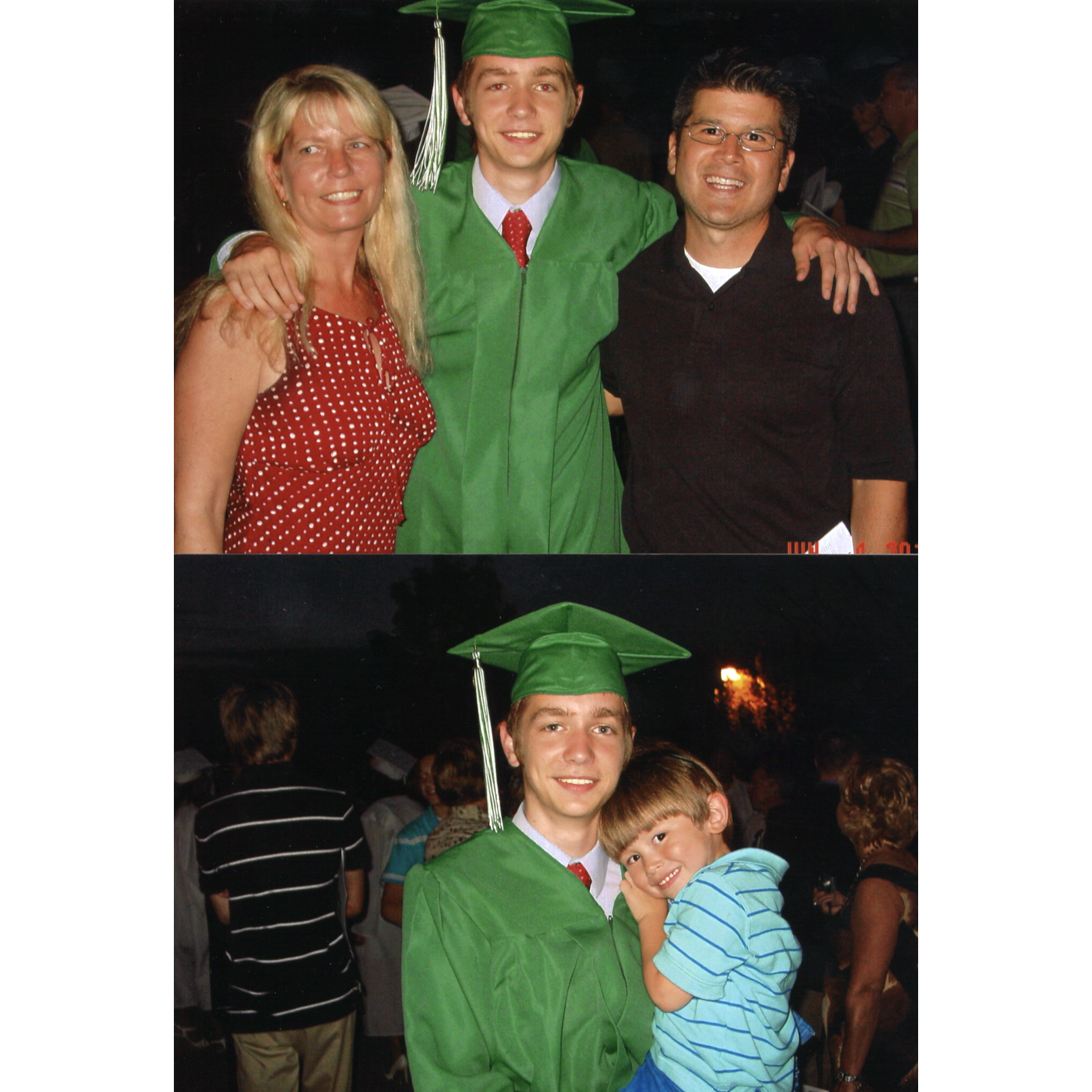 2010 - Alex's high school graduation with his parents and brother