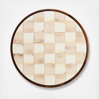 Mocha Check Acacia Wood Trivet