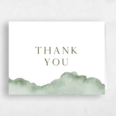 Sage, Green Wedding Thank You - Cello Landscape