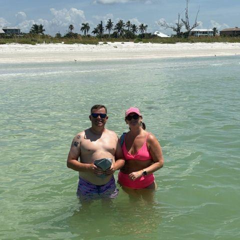 Amanda's parents took us out to Sanibel Island, FL while visiting in Aug 2025. We spent the day collecting seashells and then saw hundreds of rays while heading home.