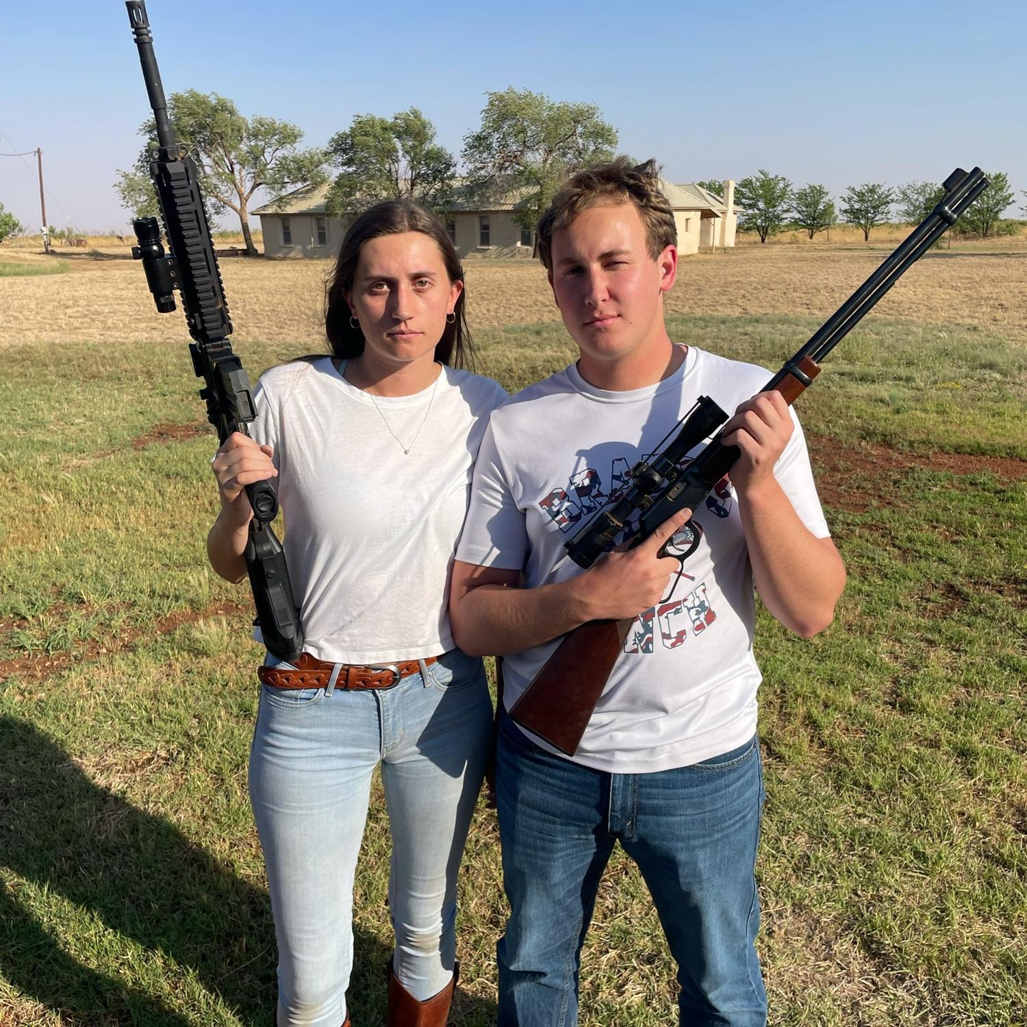 Morton, Texas where Rachel's family farm is. After college graduation, we went out west & Brent shot his first gun!