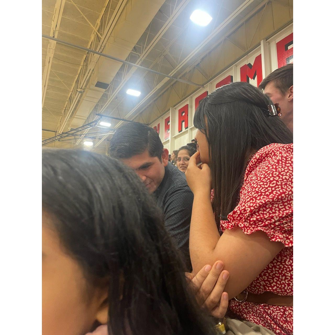 Our "first date" at the basketball game.