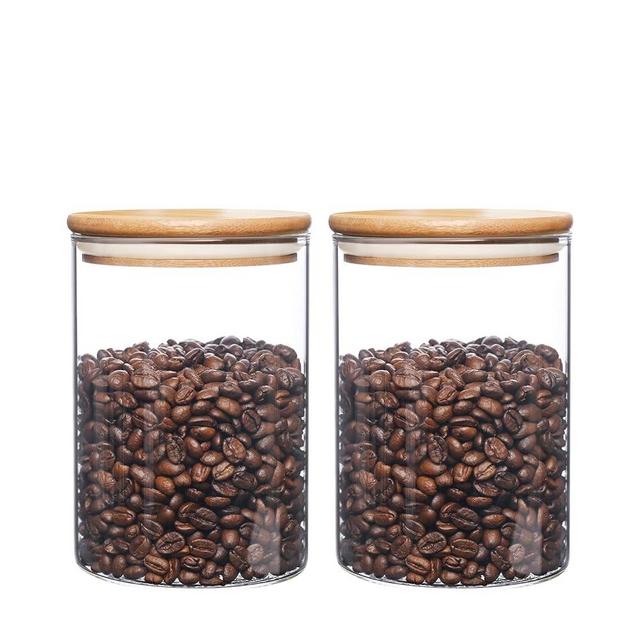 umieo Glass Food Storage Containers with Lids, Small Storage Containers 27oz Set of 2, Glass Storage Jars with Airtight Lids for, Flour, Rice, Nuts, Candy, Coffee, Beans