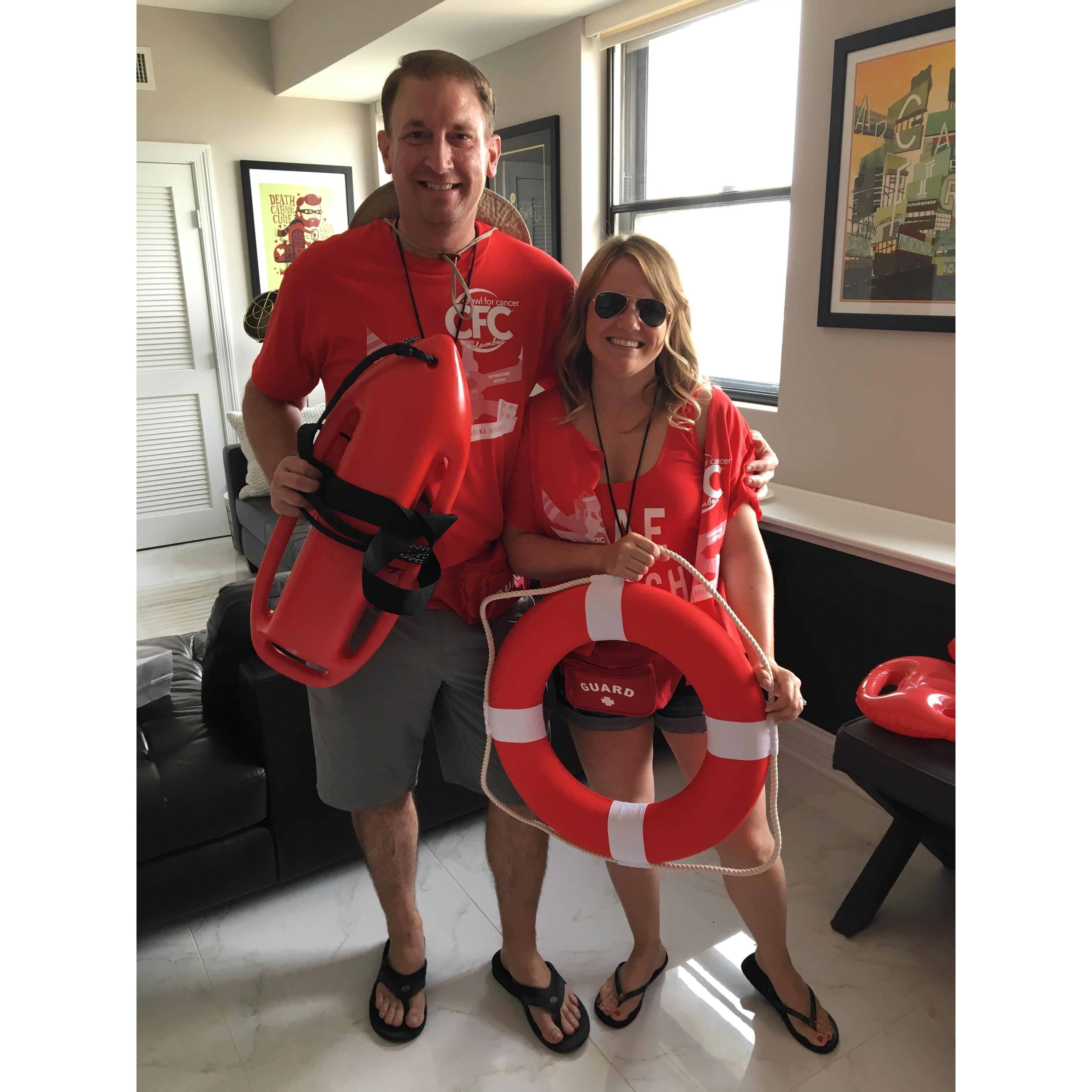 Annual Crawl for Cancer, lifeguard theme!
