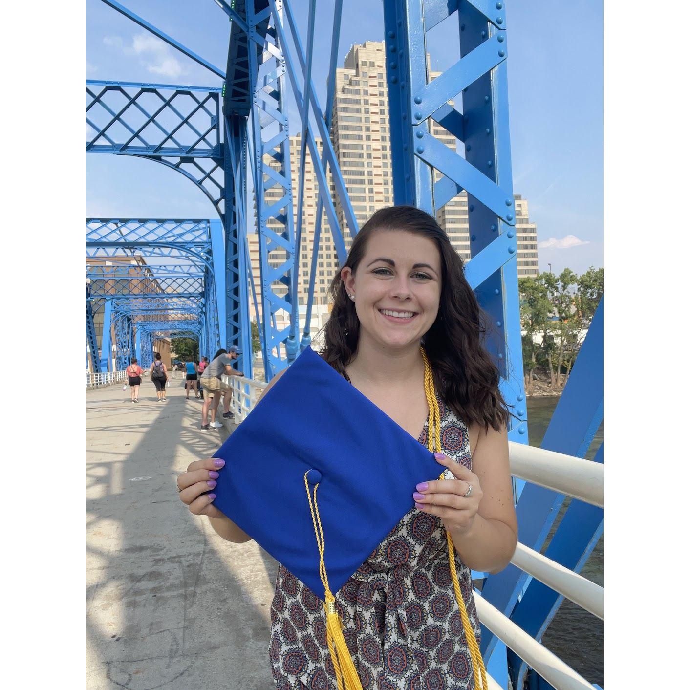 Anna's Masters graduation from Grand Valley State University, 2021.