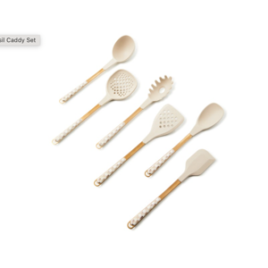 Mocha Check Kitchen Utensils