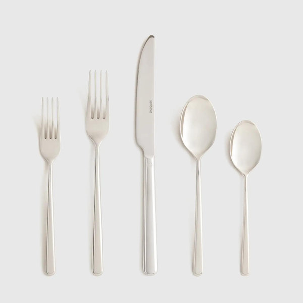 Gia Minimalist 20 Piece Flatware Set - Polished Stainless Steel
