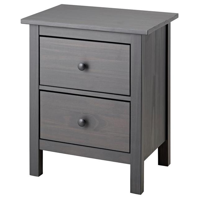 HEMNES 2-drawer chest, dark gray stained, 21 1/4x26 "