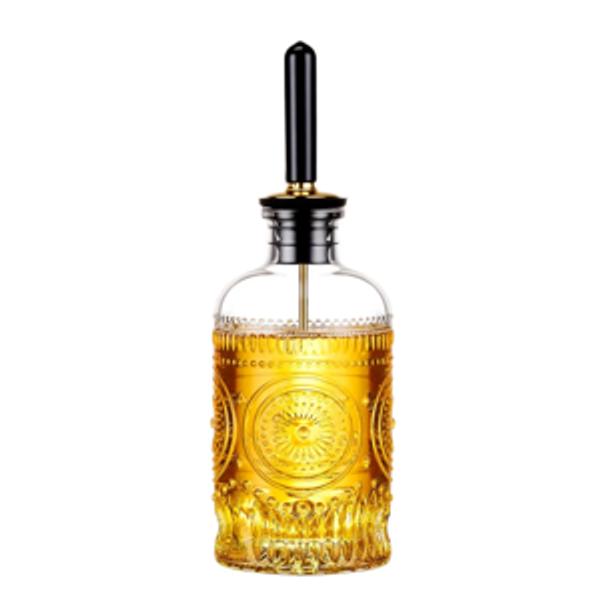 Glass Olive Oil Dispenser Bottle for Kitchen with Metal Spout