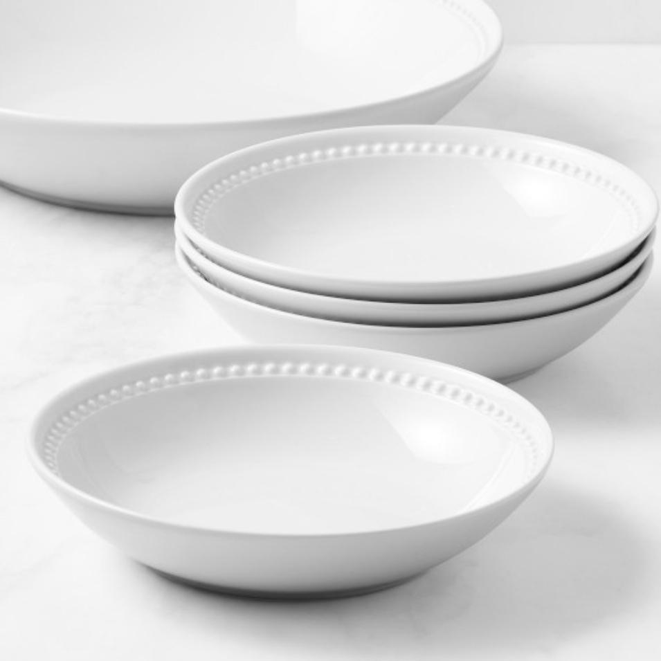 Pillivuyt Beaded Coupe Pasta Bowls, Set of 4