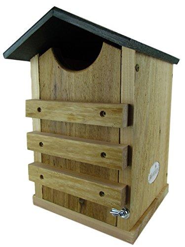 JCs Wildlife Screech Owl or Saw-Whet Owl House Cedar Nesting Box with Poly Lumber Roof